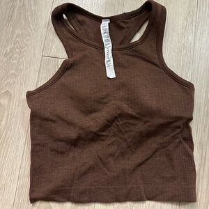 Lululemon Athletica Brown Ribbed Crop Tank Top